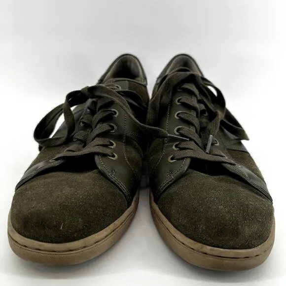 Vionic Jerome Suede Sneakers Lace Up Low Top Water Resistant Durable Green 11.5