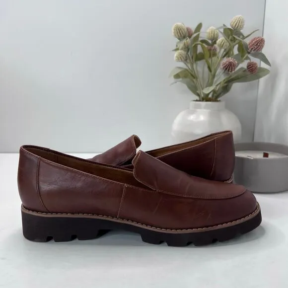 Vionic Kensley Leather Slip On Loafers Brown Women's 9.5 M Tried On Comfort Shoe