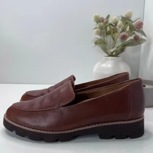 Vionic Kensley Leather Slip On Loafers Brown Women's 9.5 M Tried On Comfort Shoe