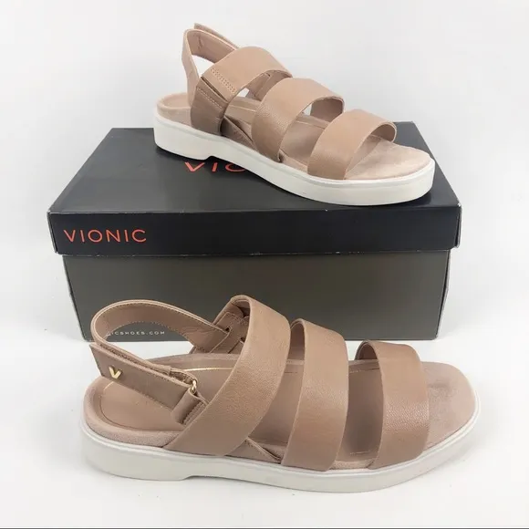 Vionic Leila Keomi Leather Strappy Sandals 6