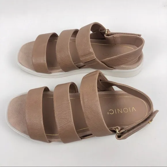 Vionic Leila Keomi Leather Strappy Sandals 6