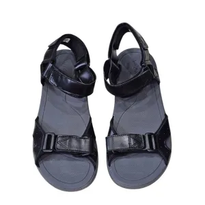 Vionic Men's Size 9 Canoe Leo Black Leather Straps Sport Sandals Comfort Shoe