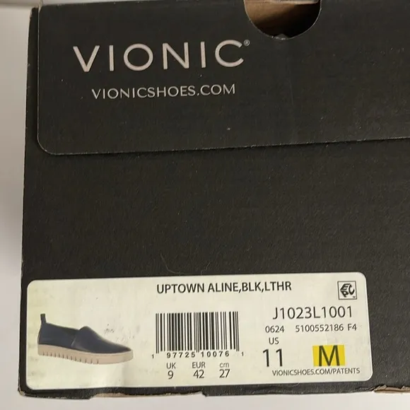 Vionic Uptown A-Line Black Loafers Slip-On Sneakers 11