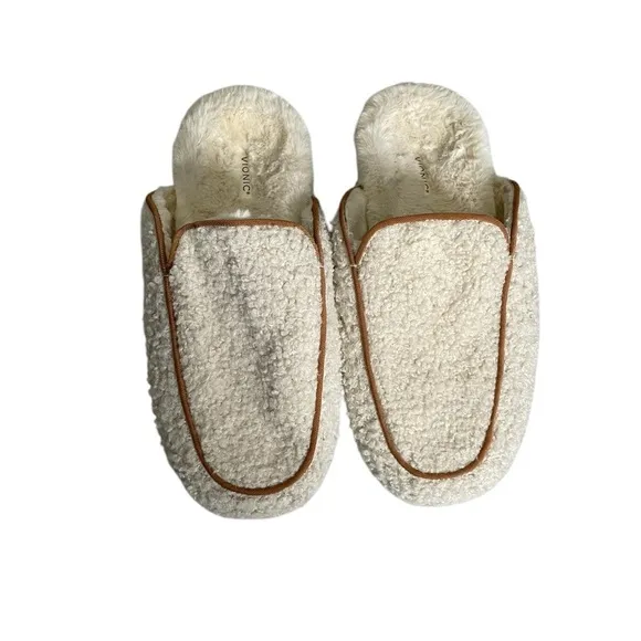 Vionic White Sherpa Slip On Loafers 7