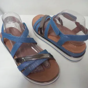 Vionic Womens Kellyn Metallic Slingback Wedge Sandals platform comfort Size 8.5