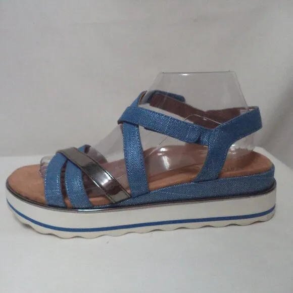 Vionic Womens Kellyn Metallic Slingback Wedge Sandals platform comfort Size 8.5