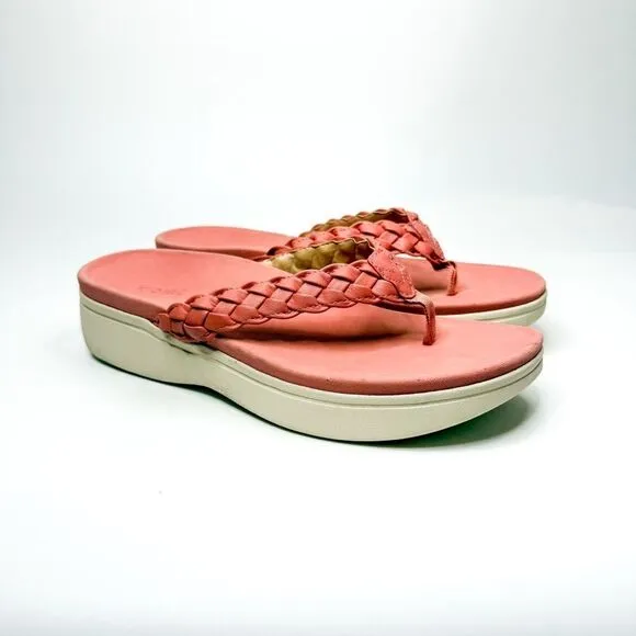 Vionic Women's Kenji Coral Woven Lightweight Platform Sole lSandals Size 11