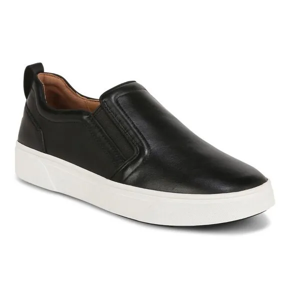 Vionic Kimmie Like New Black Leather Arch Supporting Slip On Loafers Sz …