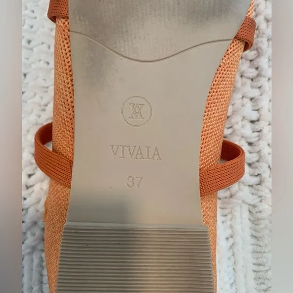 VIVAIA Elle Pointed Toe Mule Sandals Coral Orange Sustainable/Stylish; Size 37