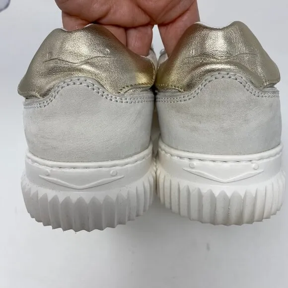 voile blanche lace up sneakers