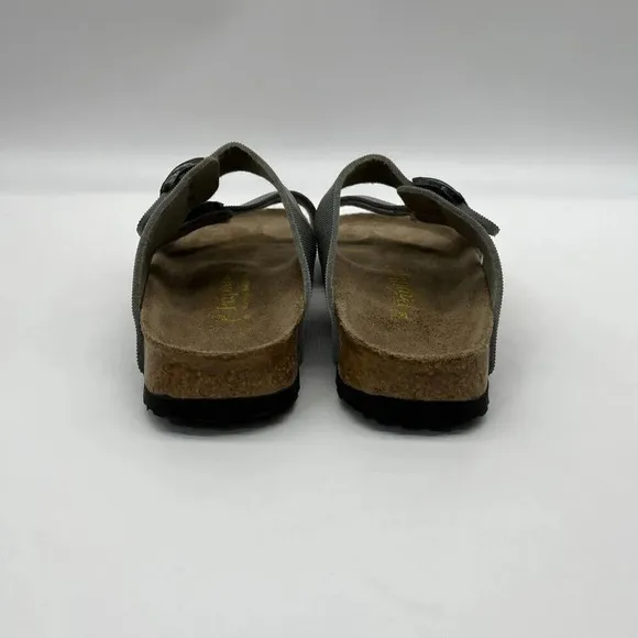 Vtg Birkenstock Papillio Textured Triple Strap Comfort Sandals Womens 7 Silver
