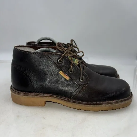 VTG Jim Green Boots Mens Size 8.5 Brown Leather Casual Work Lace-Up Vellie