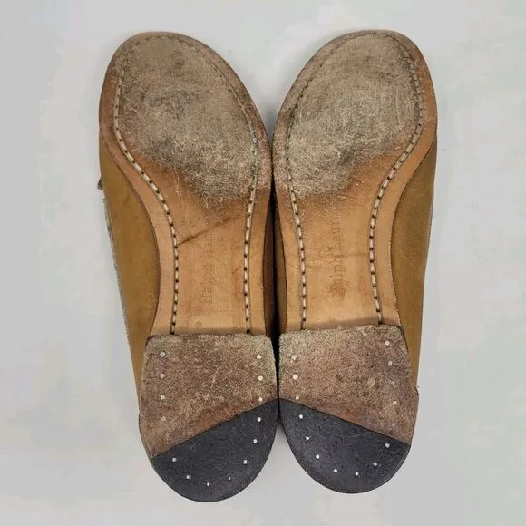 VTG Ralph Lauren Country Shoes 7B Tan Brown Leather Loafers Tassels Preppy 80s