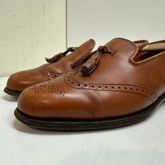 VTG VERY GOOD Grenson Tassel Loafers Brown Calf Wing Made England UK 11 / US 12