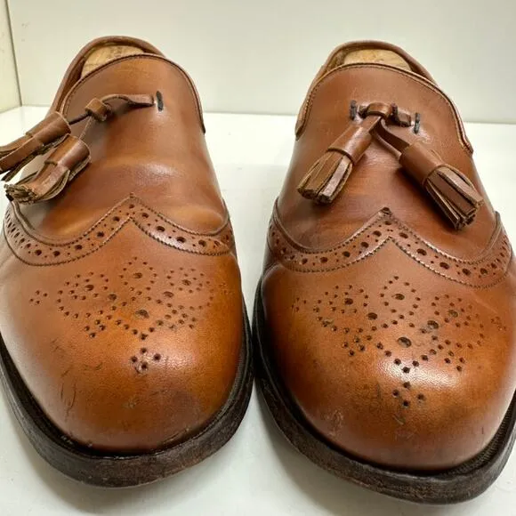 VTG VERY GOOD Grenson Tassel Loafers Brown Calf Wing Made England UK 11 / US 12