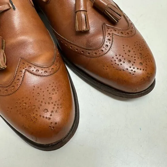 VTG VERY GOOD Grenson Tassel Loafers Brown Calf Wing Made England UK 11 / US 12