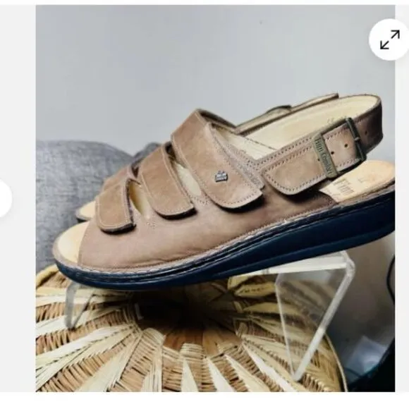 Waldi Finn Comfort Shoes Mens US 10 EU 44 Brown Leather Sandals Removable Insole