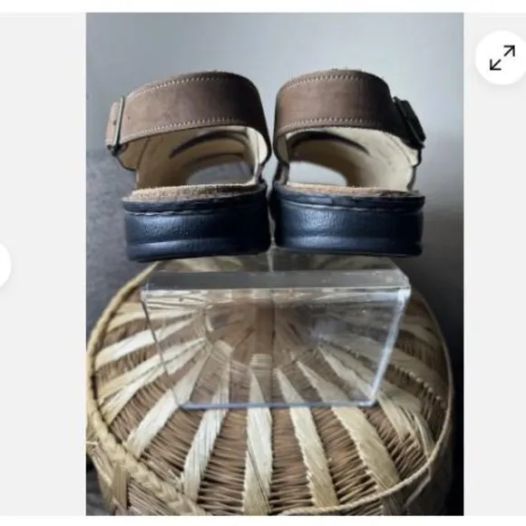 Waldi Finn Comfort Shoes Mens US 10 EU 44 Brown Leather Sandals Removable Insole
