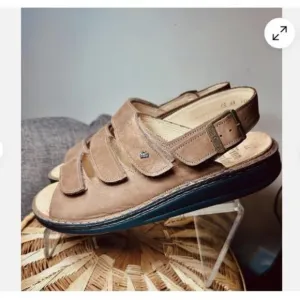 Waldi Finn Comfort Shoes Mens US 10 EU 44 Brown Leather Sandals Removable Insole