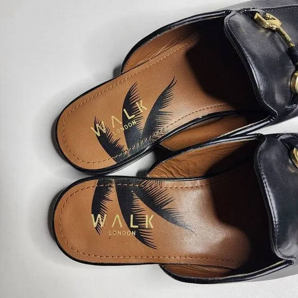Walk London Terry Slip On Tassel Loafers Black Men's Size 9