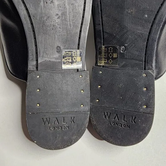 Walk London Terry Slip On Tassel Loafers Black Men's Size 9