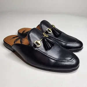 Walk London Terry Slip On Tassel Loafers Black Men's Size 9