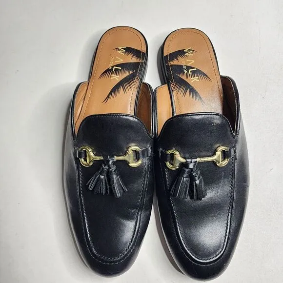 Walk London Terry Slip On Tassel Loafers Black Men's Size 9