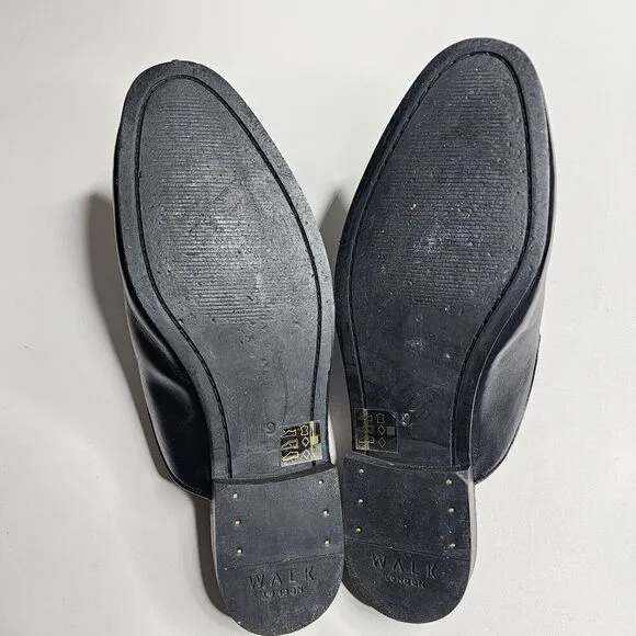 Walk London Terry Slip On Tassel Loafers Black Men's Size 9