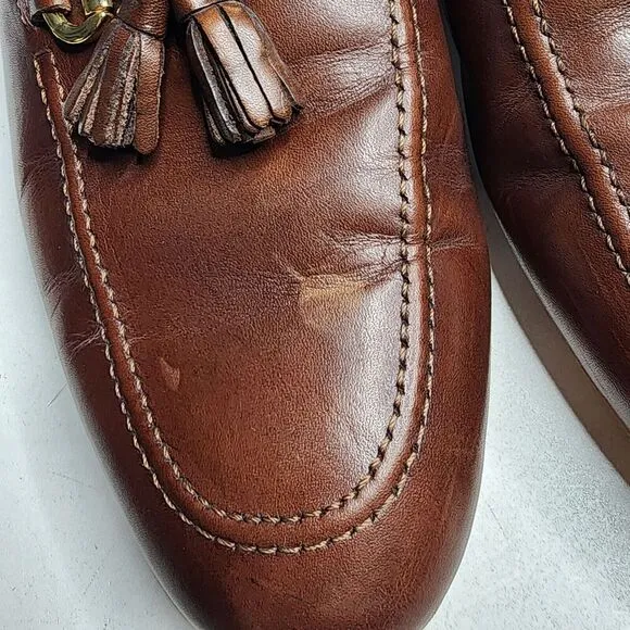 Walk London Terry Slip On Tassel Loafers Brown Men's Size 9