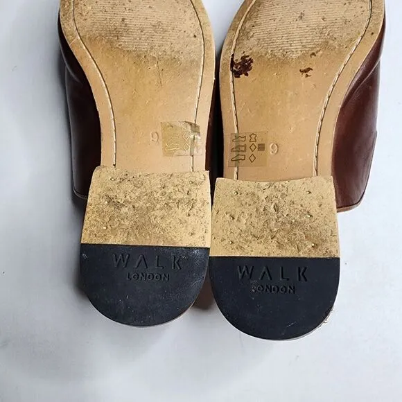 Walk London Terry Slip On Tassel Loafers Brown Men's Size 9