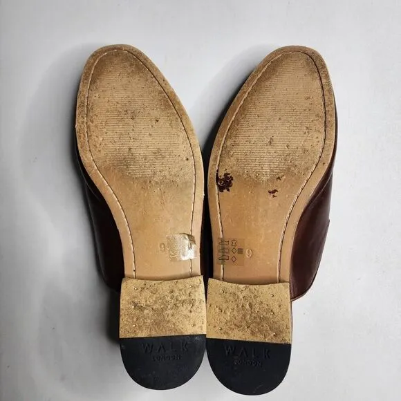 Walk London Terry Slip On Tassel Loafers Brown Men's Size 9