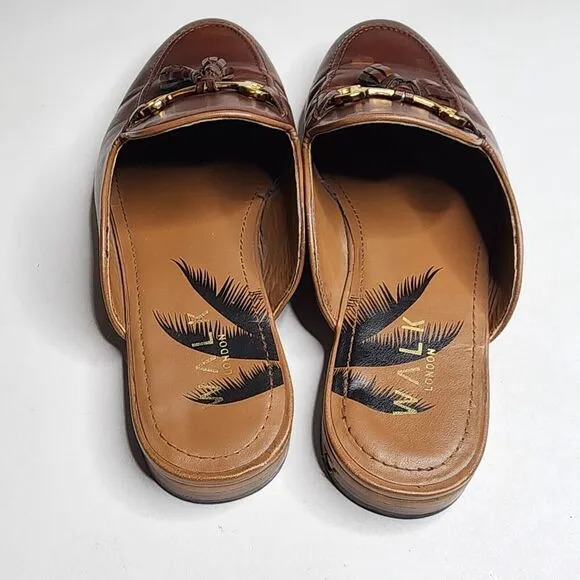 Walk London Terry Slip On Tassel Loafers Brown Men's Size 9