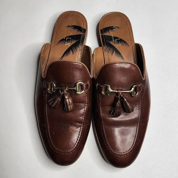Walk London Terry Slip On Tassel Loafers Brown Men's Size 9