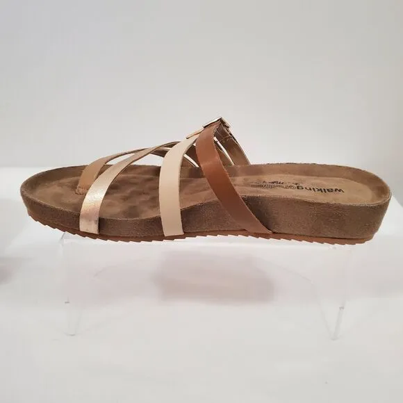 Walking Cradles Leather Sandals Women's 10.5 M Penelope Rose Gold W-137511 New