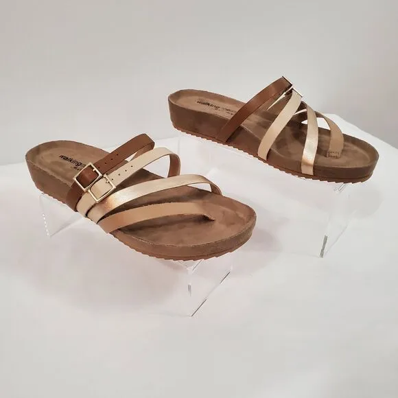 Walking Cradles Leather Sandals Women's 10.5 M Penelope Rose Gold W-137511 New