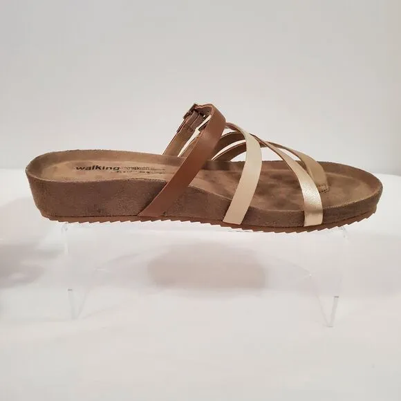 Walking Cradles Leather Sandals Women's 10.5 M Penelope Rose Gold W-137511 New
