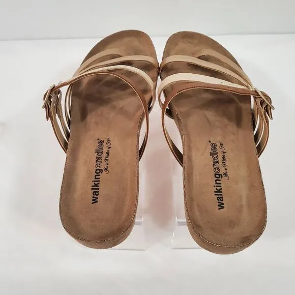 Walking Cradles Leather Sandals Women's 10.5 M Penelope Rose Gold W-137511 New