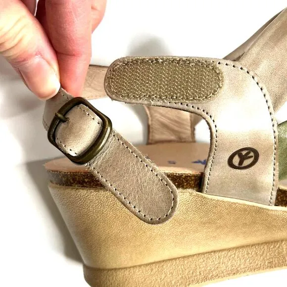 Wanda Panda Meryl Talco Tierra Wedge Sandals Shoe Size 41