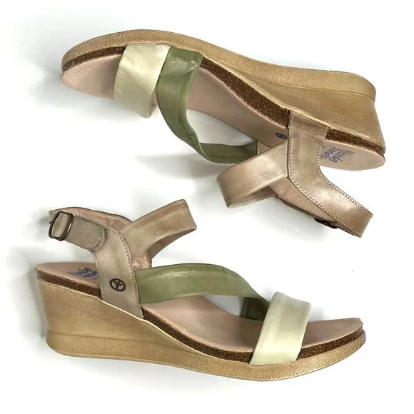 Wanda Panda Meryl Talco Tierra Wedge Sandals Shoe Size 41