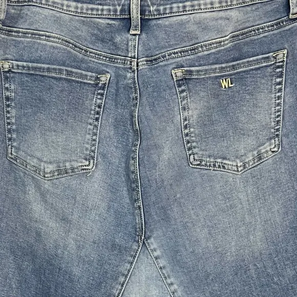 Wash Lab Denim Two-Tone High Low A-Line Asymmetrical Midi Skirt Women's Size 30