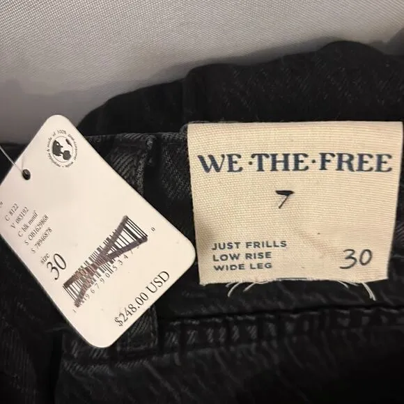 WE THE FREE JUST FRILLS LOW RISE WIDE LEG JEANS NWT