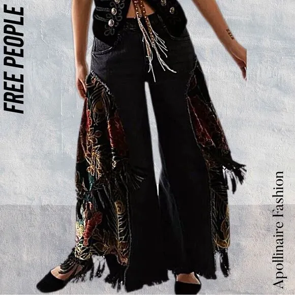 WE THE FREE JUST FRILLS LOW RISE WIDE LEG JEANS NWT