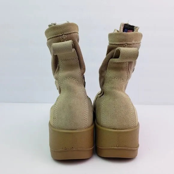 Wellco Mens Size 6.5 Desert Tan Lace Up USA Made Military Combat Boots 18/08/045