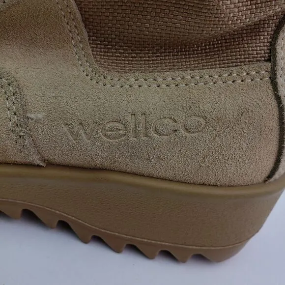 Wellco Mens Size 6.5 Desert Tan Lace Up USA Made Military Combat Boots 18/08/045