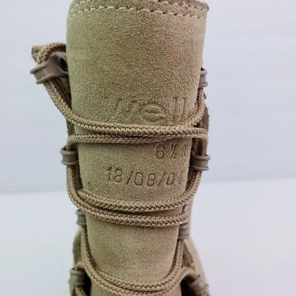 Wellco Mens Size 6.5 Desert Tan Lace Up USA Made Military Combat Boots 18/08/045