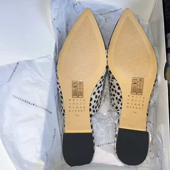 White House Black Market Polka Dot Slide On Loafers NWT