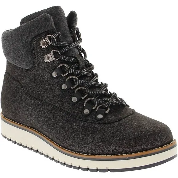 White Mountain Cozy Casual ankle SNEAKER SHORT Boots Womens black 8 m