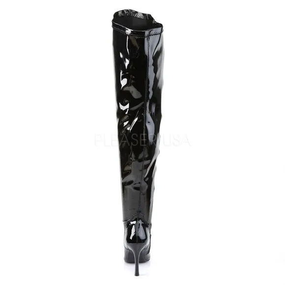 Wide Width Pointed Toe Thigh High Heel Boots