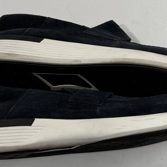 Wolf &amp; Shepherd Crossover Loafer Navy Blue Suede Mens 7.5 Slip On