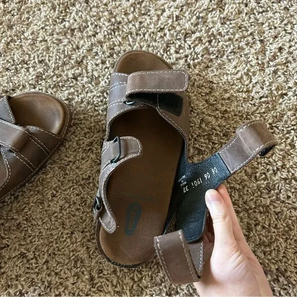 Wolky Liana Comfort Strappy Adjustable Brown Sandals Size 37 US 6